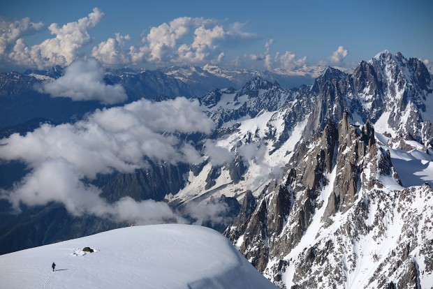 Unser Lager etwa 800 m unterhalb des Mont Blanc-Gipfels. Einen spektakulärer Ort, der wohl in den Alpen seinesgleichen sucht.