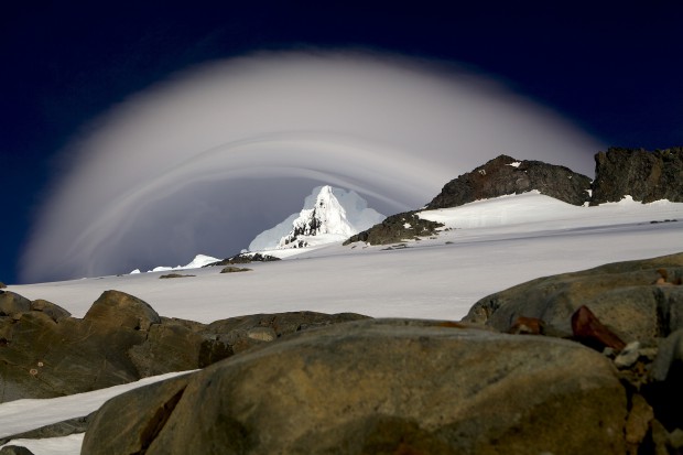 Es braut sich ein Sturm über dem Monte Sarmiento zusammen