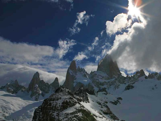 Fitz Roy mit strahlendem Sonnenschein